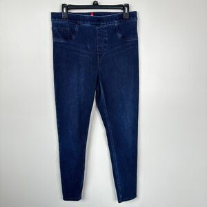 Spanx Jean-ish Ankle Leggings Womens Large Blue Stretch Jeggings Pull On Pants
